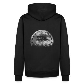 Baum und Mondphasen auf Mond - Männer Premium Bio Hoodie - Schwarz - Hinten - Nico (187cm)