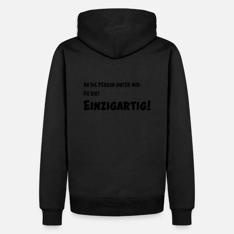 Einzigartig - Männer Premium Bio Hoodie - Schwarz