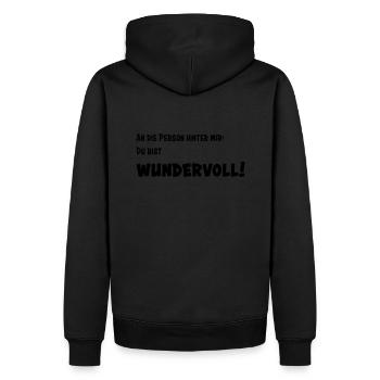 Du bist Wundervoll - Männer Premium Bio Hoodie - Schwarz - Hinten - Nico (187cm)