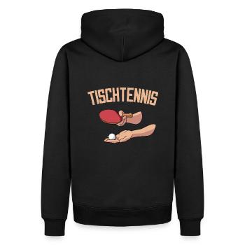 Aufschlag Tischtennisball Tischtennisspieler - Männer Premium Bio Hoodie - Schwarz - Hinten - Nico (187cm)