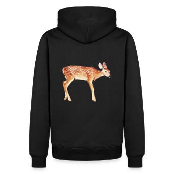 Fowl Reh Bambi - Männer Premium Bio Hoodie - Schwarz - Hinten - Nico (187cm)