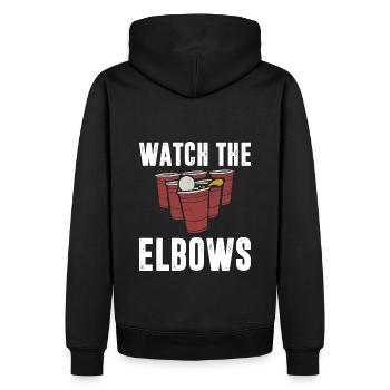Beer pong regarder les coudes - Sweat à capuche Premium bio Homme - noir - Dos - Nico (187cm)