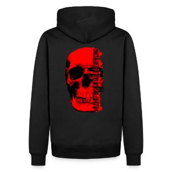 Red Skull - Velvet Black Cult Clothing - Männer Premium Bio Hoodie - Schwarz - Hinten - Nico (187cm)