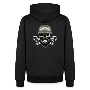 Moto Bart crâne - Sweat à capuche Premium bio Homme - noir - Dos - Nico (187cm)