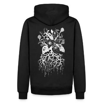 Pétales de la Vision - Sweat à capuche Premium bio Homme - noir - Dos - Nico (187cm)