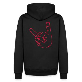 Français fourche Hard Rock - Sweat à capuche Premium bio Homme - noir - Dos - Nico (187cm)