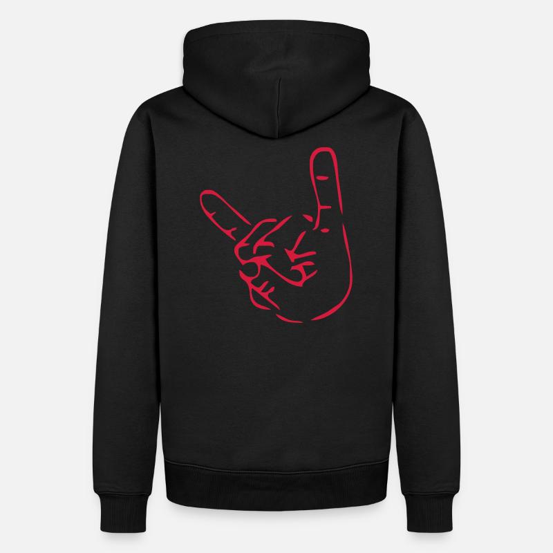 Français fourche Hard Rock - Sweat à capuche Premium bio Homme - noir