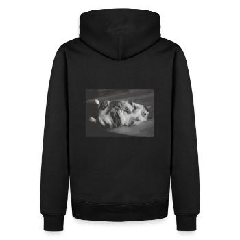 Chemise de sommeil officielle Chat Pyjama Cat Maman - Sweat à capuche Premium bio Homme - noir - Dos - Nico (187cm)