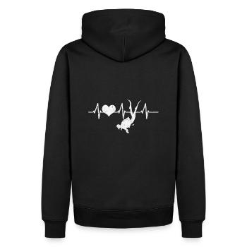 Taucher Tauchsport Wassersport Tauchen Herzschlag - Männer Premium Bio Hoodie - Schwarz - Hinten - Nico (187cm)