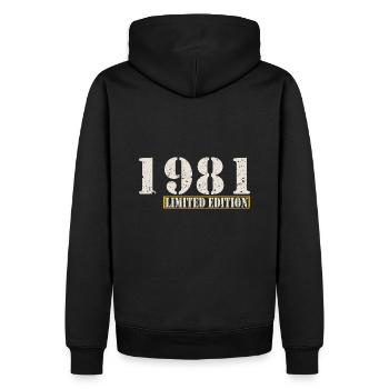 Édition limitée 1981 Naissance anniversaire - Sweat à capuche Premium bio Homme - noir - Dos - Nico (187cm)
