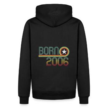 Anniversaire rétro 2006 Naissance - Sweat à capuche Premium bio Homme - noir - Dos - Nico (187cm)