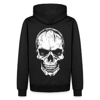 Skull - Men’s Premium Organic Hoodie - black - Back - Nico (187cm)