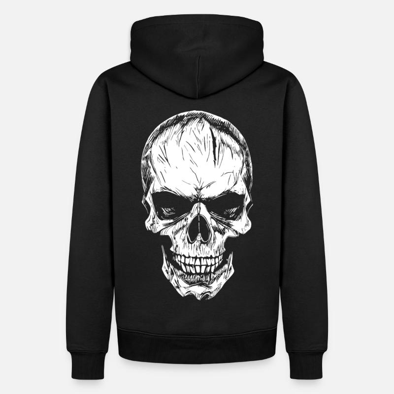 Crâne - Sweat à capuche Premium bio Homme - noir