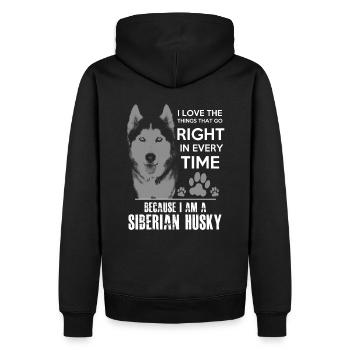 Siberian Husky - Männer Premium Bio Hoodie - Schwarz - Hinten - Nico (187cm)