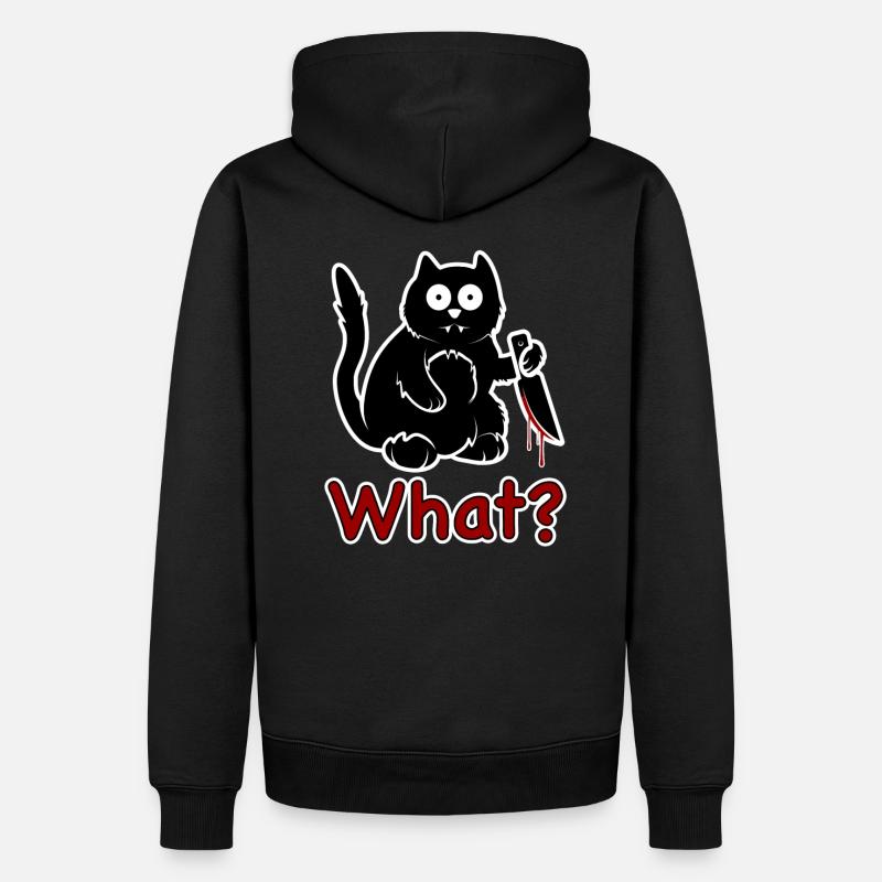 chat quoi? - Sweat à capuche Premium bio Homme - noir