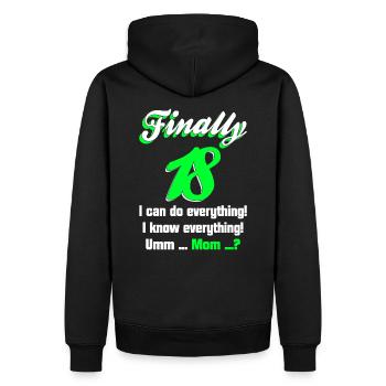 18 Geburtstag Lustiger Spruch - Männer Premium Bio Hoodie - Schwarz - Hinten - Nico (187cm)