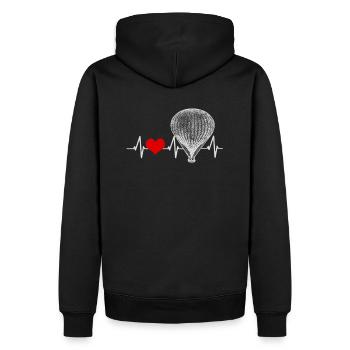 Battements de coeur Ballon à air chaud - Sweat à capuche Premium bio Homme - noir - Dos - Nico (187cm)