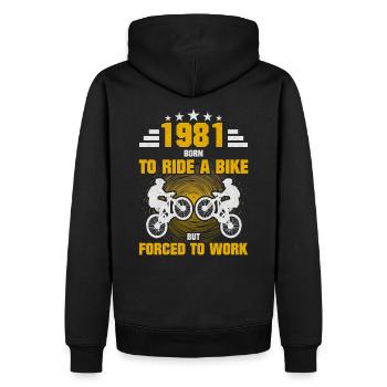 1981 Geboren Fahrrad - Männer Premium Bio Hoodie - Schwarz - Hinten - Nico (187cm)