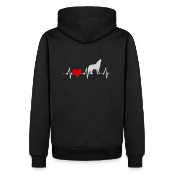 Un cœur pour Le Loup - Sweat à capuche Premium bio Homme - noir - Dos - Nico (187cm)