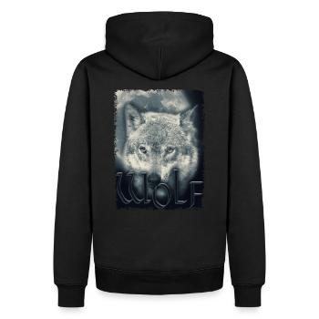 Ein Wolf Für Tierfreunde Wolfskopf - Sweat à capuche Premium bio Homme - noir - Dos - Nico (187cm)