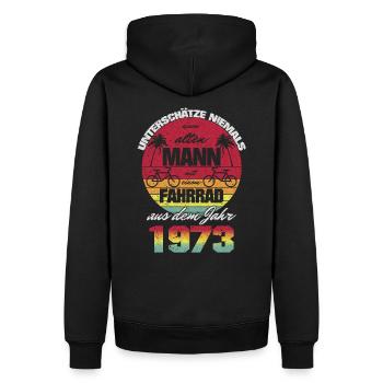 Birthday 1973 Born Old Man Bicycle - Men’s Premium Organic Hoodie - black - Back - Nico (187cm)