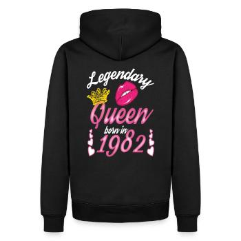 Legendäre Königin 1982 Geboren Geburtstag - Männer Premium Bio Hoodie - Schwarz - Hinten - Nico (187cm)