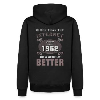 1962 Born Gift Internet Birthday Saying - Men’s Premium Organic Hoodie - black - Back - Nico (187cm)