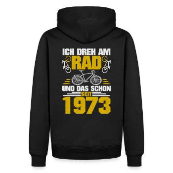 Drehe Am Rad Radfahrer 1973 Geboren Geburtstag - Männer Premium Bio Hoodie - Schwarz - Hinten - Nico (187cm)