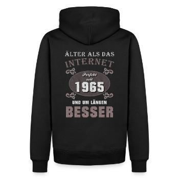 1965 Geboren Internet Spruch Geburtstag Geschenk - Männer Premium Bio Hoodie - Schwarz - Hinten - Nico (187cm)