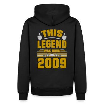 Cette légende 2009 Né anniversaire cadeau - Sweat à capuche Premium bio Homme - noir - Dos - Nico (187cm)