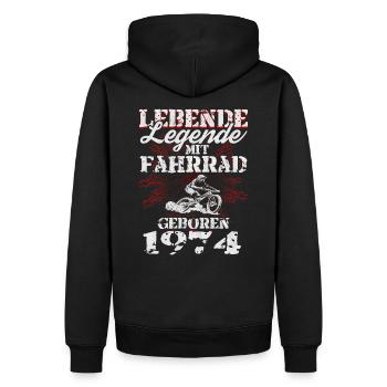 Lebende Legende Mountainbiker 1974 Geboren Fahrrad - Männer Premium Bio Hoodie - Schwarz - Hinten - Nico (187cm)