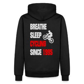 1995 Cycliste né Aime Son Vélo - Sweat à capuche Premium bio Homme - noir - Dos - Nico (187cm)