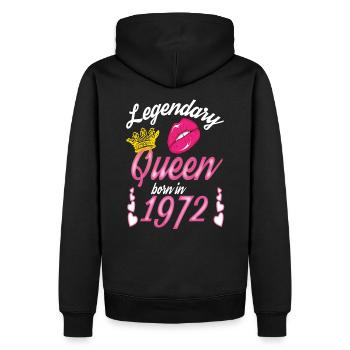 1972 Naissance Reine Légendes Anniversaire femmes - Sweat à capuche Premium bio Homme - noir - Dos - Nico (187cm)