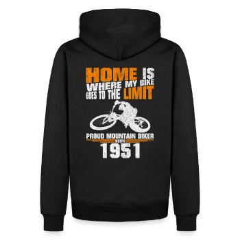 1951 Vététiste né Cyclistes - Sweat à capuche Premium bio Homme - noir - Dos - Nico (187cm)