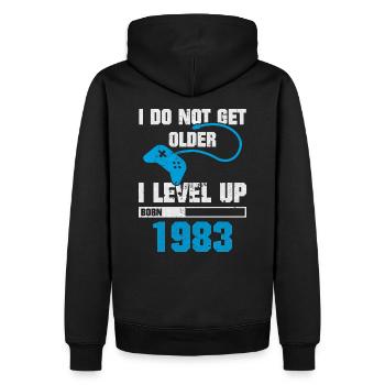 1983 Geborener Gamer Geburtstag Gaming Spruch - Männer Premium Bio Hoodie - Schwarz - Hinten - Nico (187cm)