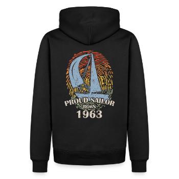 Voilier Voilier 1963 anniversaire cadeau sport - Sweat à capuche Premium bio Homme - noir - Dos - Nico (187cm)