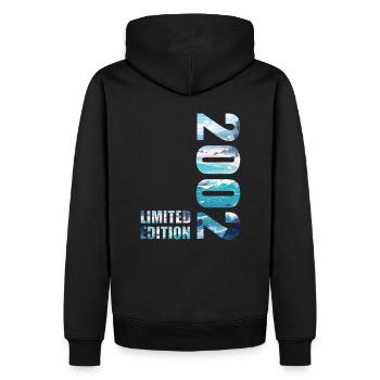 2002 Limited Edition T-Shirt Birthday Idea - Men’s Premium Organic Hoodie - black - Back - Nico (187cm)