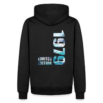 1979 Limited Edition T-Shirt Geburtstags Idee - Männer Premium Bio Hoodie - Schwarz - Hinten - Nico (187cm)