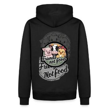 Les amis ne mangent pas de nourriture - Sweat à capuche Premium bio Homme - noir - Dos - Nico (187cm)
