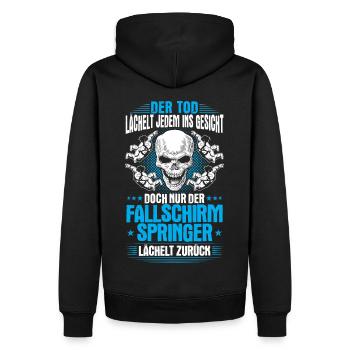 Fallschirmspringer Fallschirmspringen Geschenk - Männer Premium Bio Hoodie - Schwarz - Hinten - Nico (187cm)