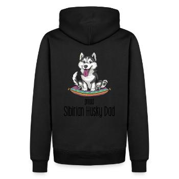 proud sibirian husky dad - Männer Premium Bio Hoodie - Schwarz - Hinten - Nico (187cm)