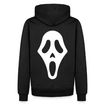 SCREAM Design Horreur Motif Noir & Blanc - Sweat à capuche Premium bio Homme - noir - Dos - Nico (187cm)