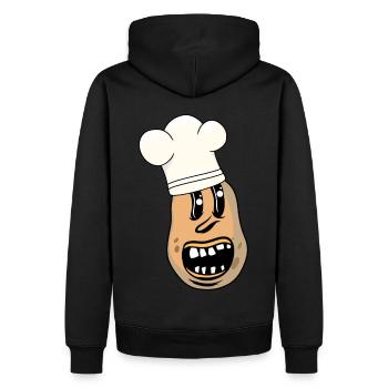 Drôle de restaurant de cuisine de légumes de pommes de terre - Sweat à capuche Premium bio Homme - noir - Dos - Nico (187cm)