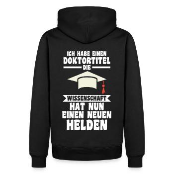 Doktor Abschluss Doktorand Promotion Doktortitel - Männer Premium Bio Hoodie - Schwarz - Hinten - Nico (187cm)