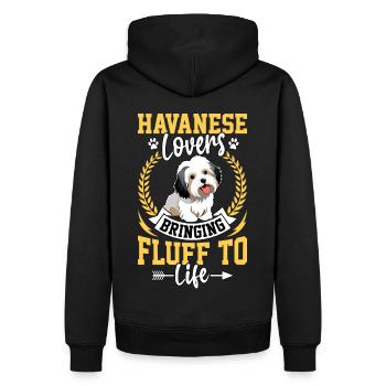 Havanese Lovers bring fluff to life - Männer Premium Bio Hoodie - Schwarz - Hinten - Nico (187cm)