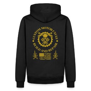 Motard Moto Moto Mécanicien Cadeau - Sweat à capuche Premium bio Homme - noir - Dos - Nico (187cm)