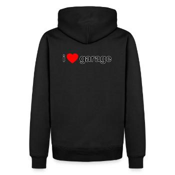 J'aime Garage DJ - Sweat à capuche Premium bio Homme - noir - Dos - Nico (187cm)