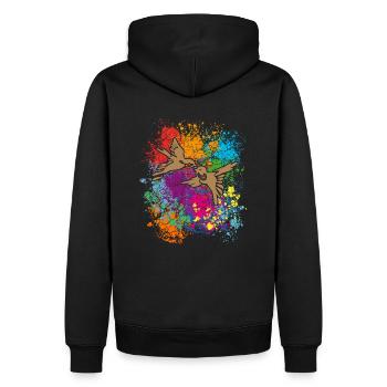 Deux hirondelles | deux hirondelles - Sweat à capuche Premium bio Homme - noir - Dos - Nico (187cm)