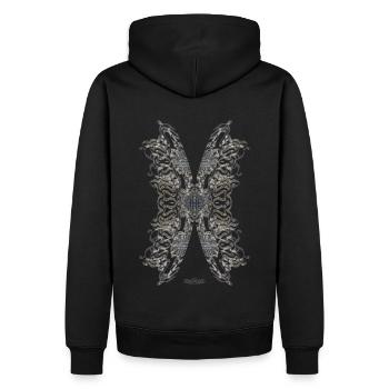Abstract No. 58 (conçu par HeiArts) - Sweat à capuche Premium bio Homme - noir - Dos - Nico (187cm)