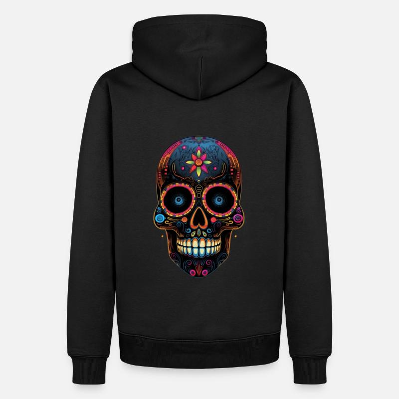 Skull - Männer Premium Bio Hoodie - Schwarz